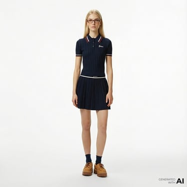  Guess Sabina A Kesim Yün Karışımlı Kadın Lacivert Etek