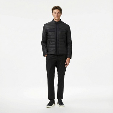  Guess Quilted Biker Erkek Siyah Ceket