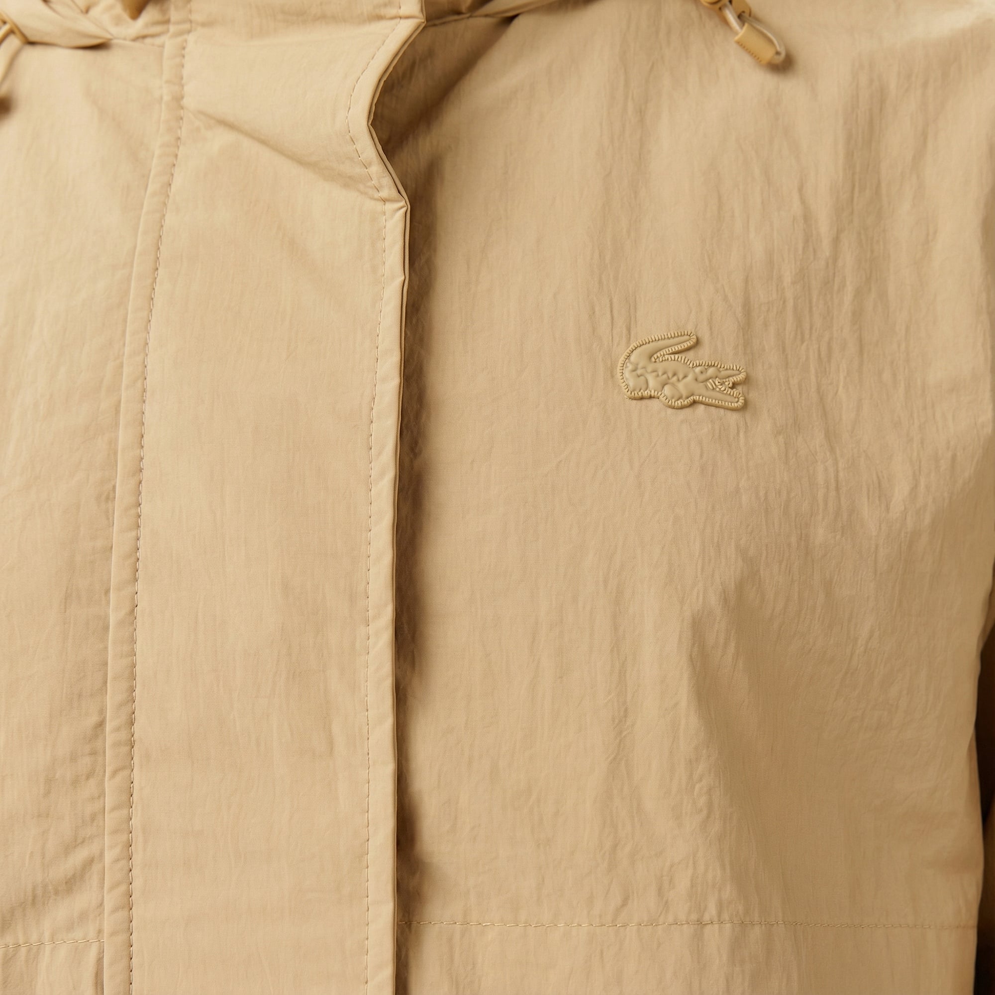 Lacoste Kadın Kapüşonlu Bej Mont