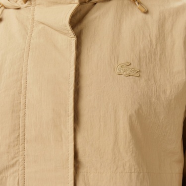  Lacoste Kadın Kapüşonlu Bej Mont