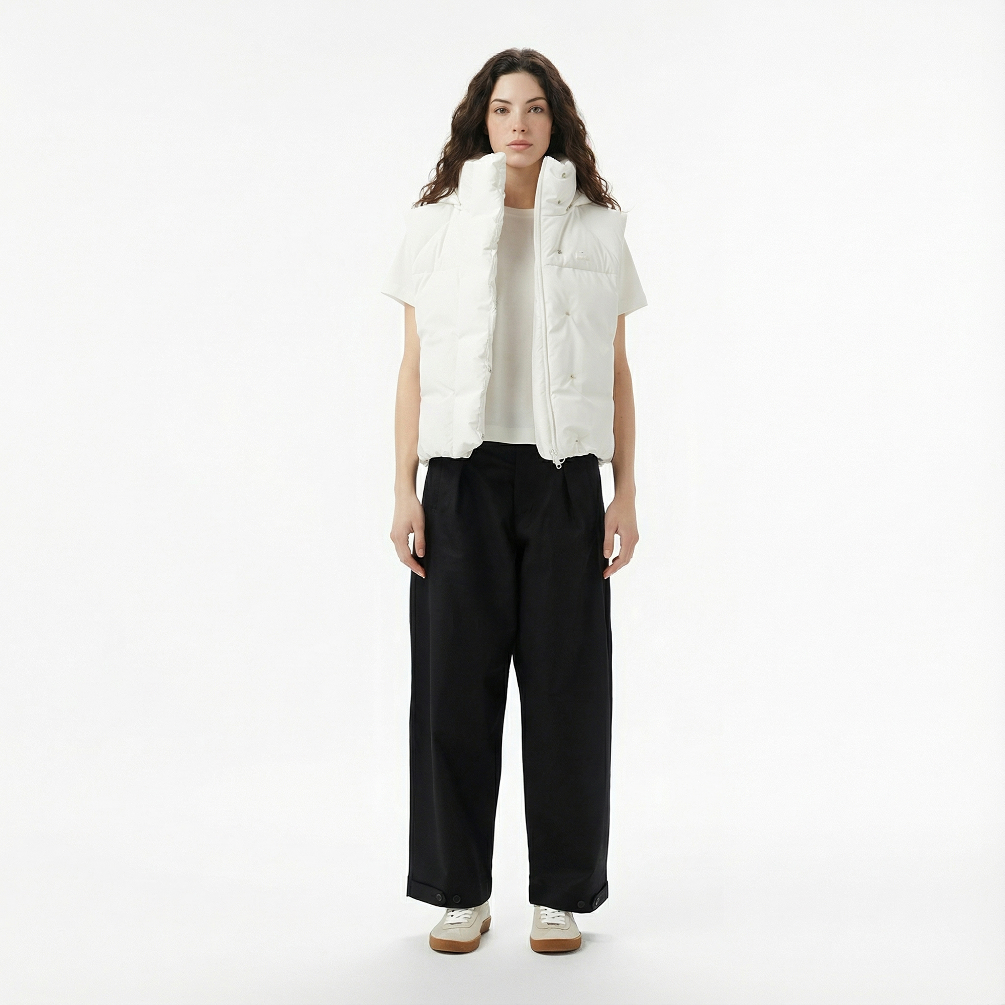  Lacoste Kadın Kapüşonlu Beyaz Yelek