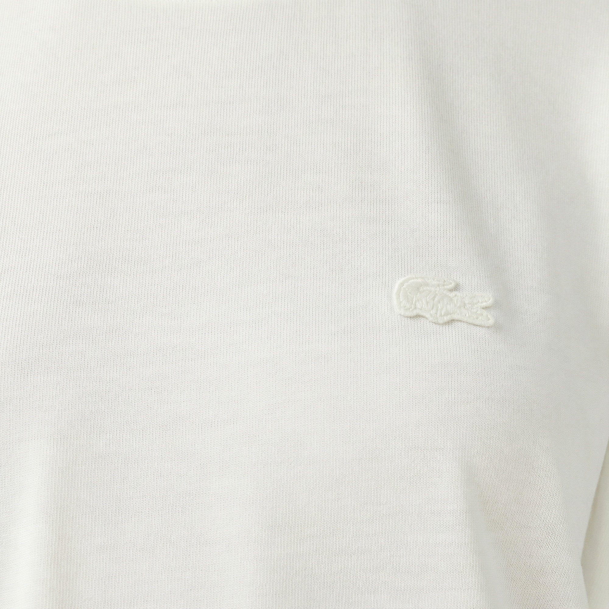 Lacoste Kadın Loose Fit Bisiklet Yaka Beyaz T-Shirt