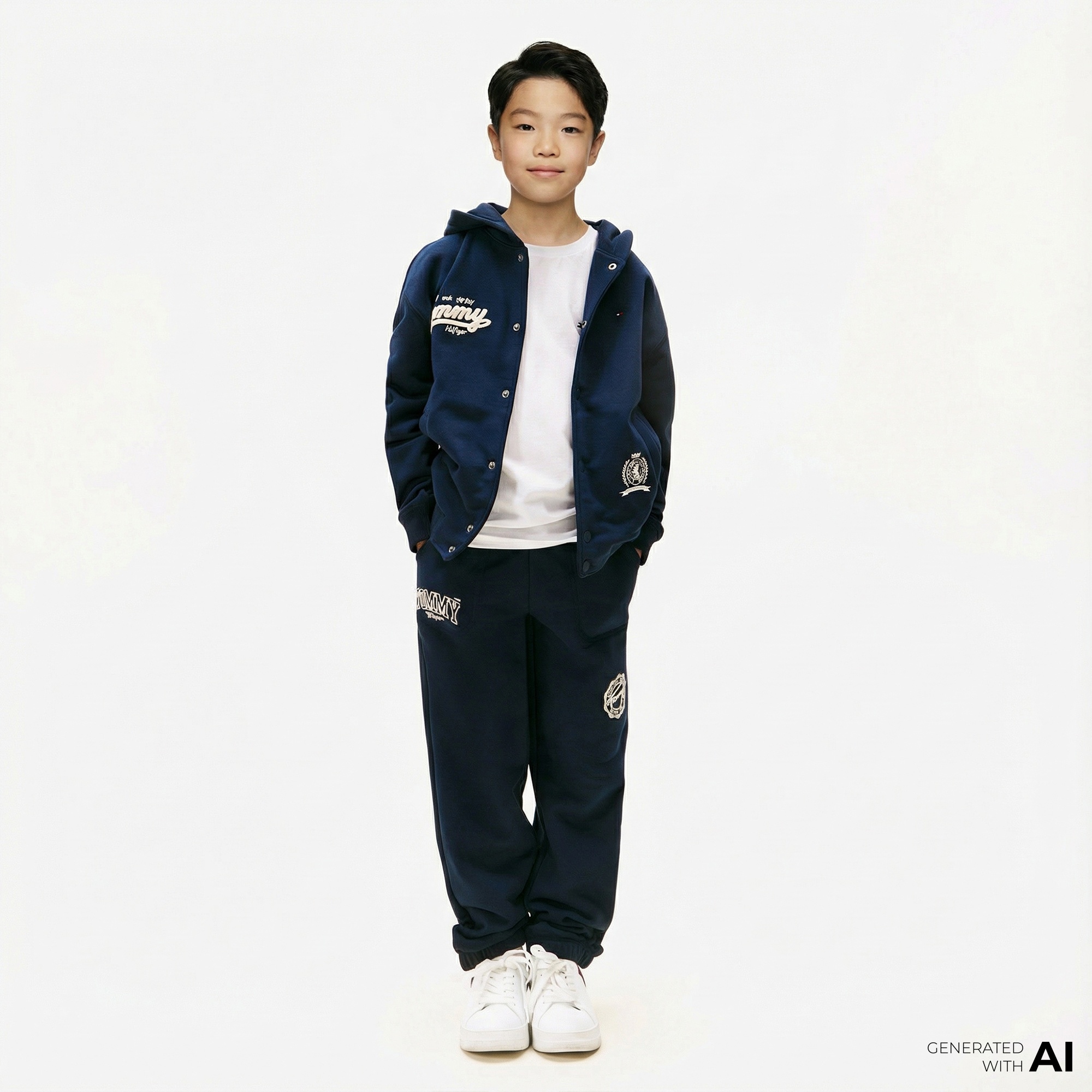 Tommy Hilfiger Varsity Graphic Çocuk Lacivert Eşofman Altı