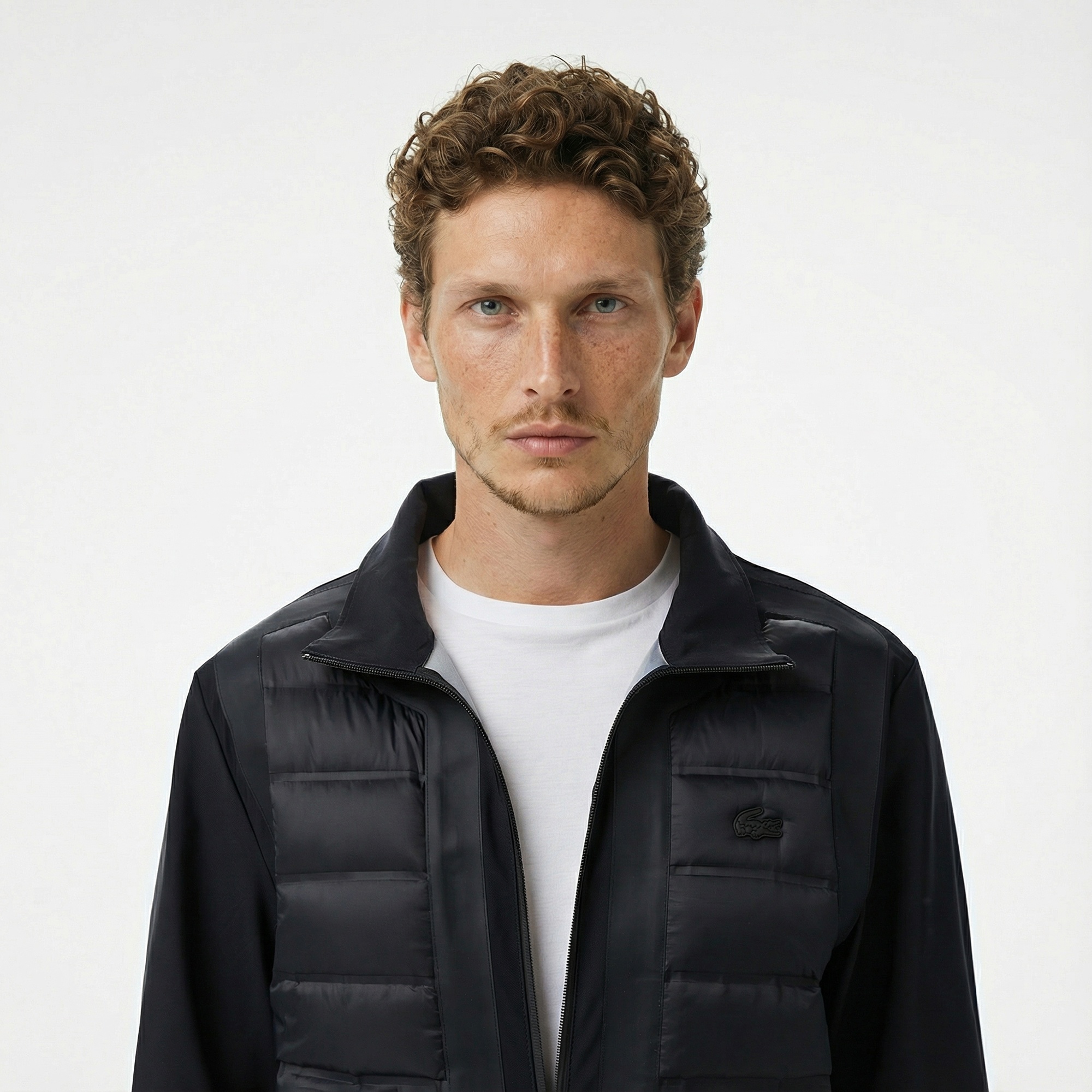 Lacoste Erkek Dik Yaka Kapitone Siyah Mont