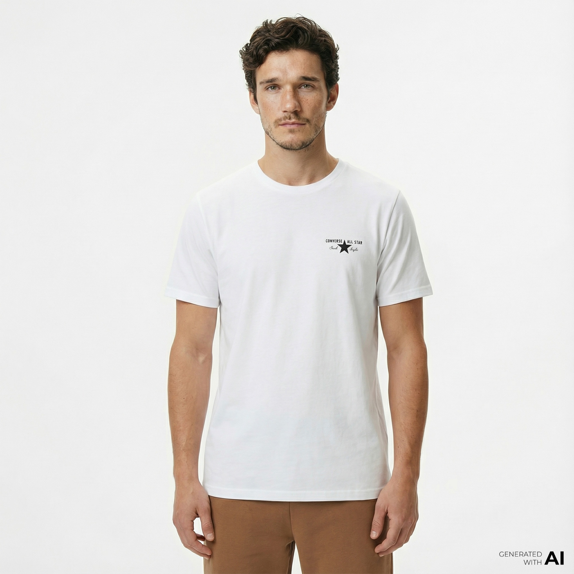 Converse Erkek Grafik Baskılı Beyaz T-Shirt