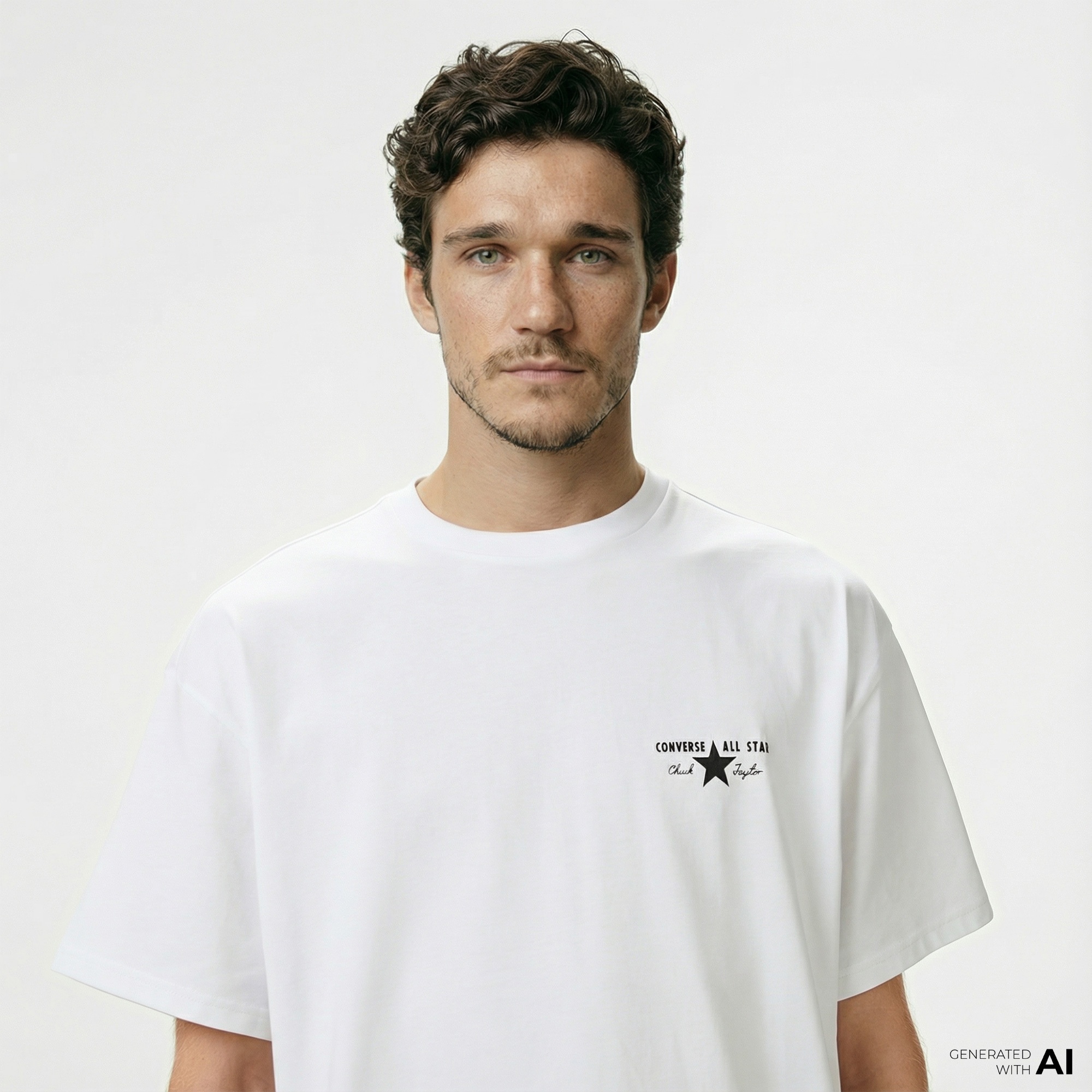 Converse Erkek Grafik Baskılı Beyaz T-Shirt