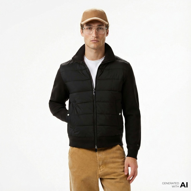  Tommy Hilfiger Mixed Media Erkek Siyah Ceket