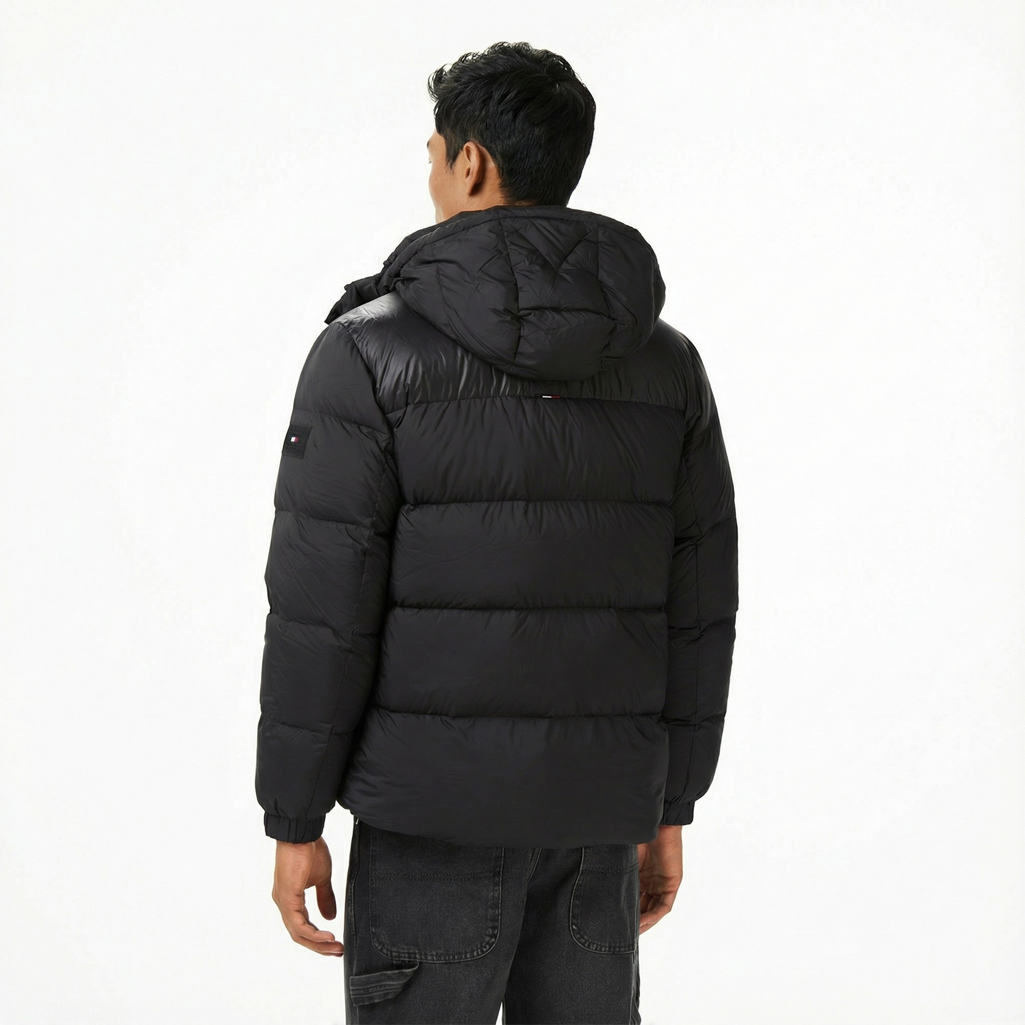 Tommy Hilfiger Mix Down Erkek Siyah Puffer Mont