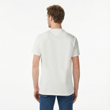  Tommy Jeans Regular Tonal Signature Erkek Beyaz T-Shirt