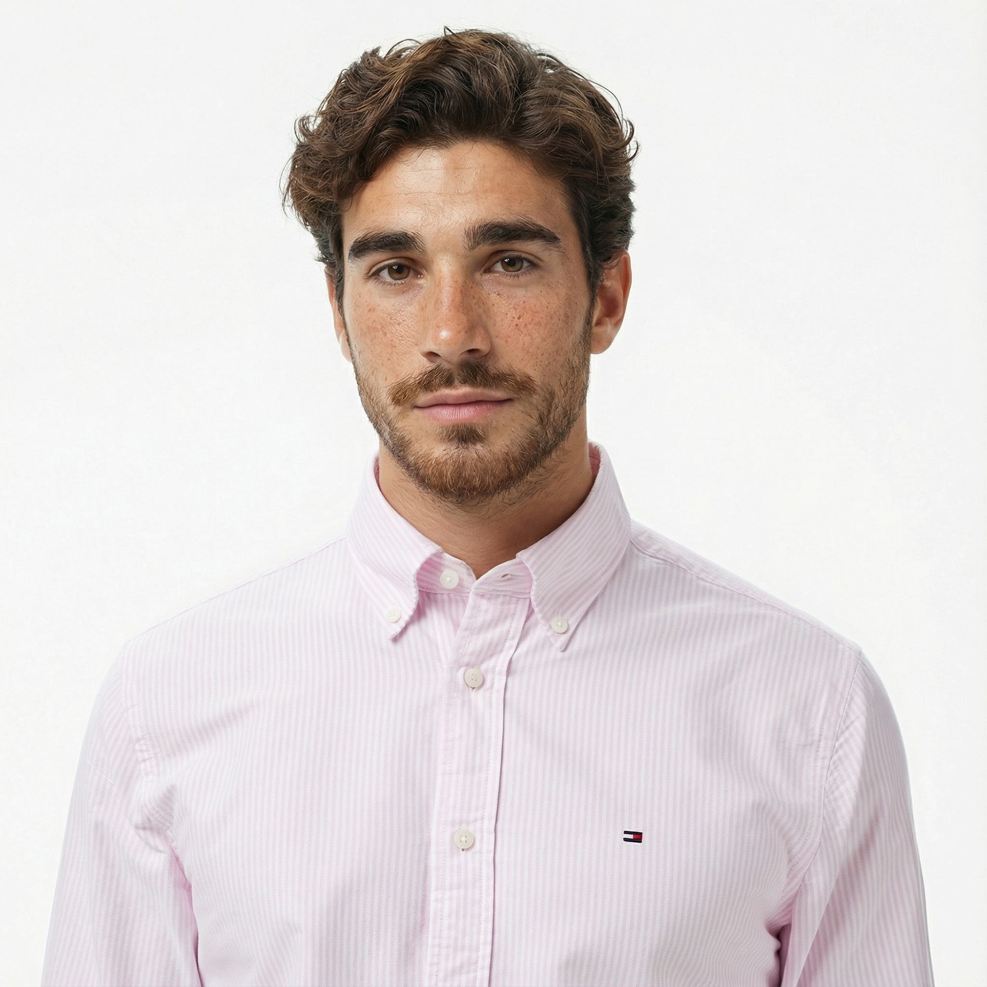 Tommy Hilfiger Heritage Oxford Stripe Erkek Pembe Gömlek