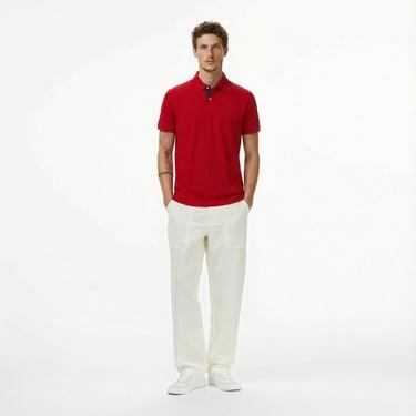  Tommy Hilfiger Contrast Collar Erkek Kırmızı Polo Yaka T-Shirt