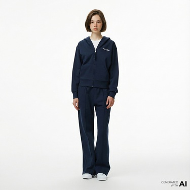  Tommy Hilfiger Script Straight Pique Kadın Lacivert Eşofman Altı