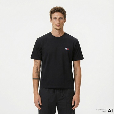  Tommy Jeans 90S Pop Classic Erkek Siyah T-Shirt
