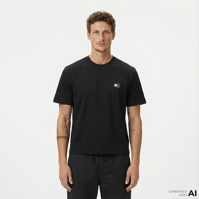  Tommy Jeans 90S Pop Classic Erkek Siyah T-Shirt