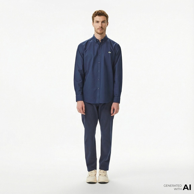  Lacoste Erkek Slim Fit Lacivert Chino Pantolon