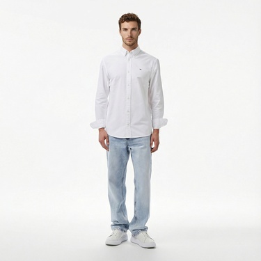  Tommy Hilfiger Oxford Erkek Beyaz Gömlek