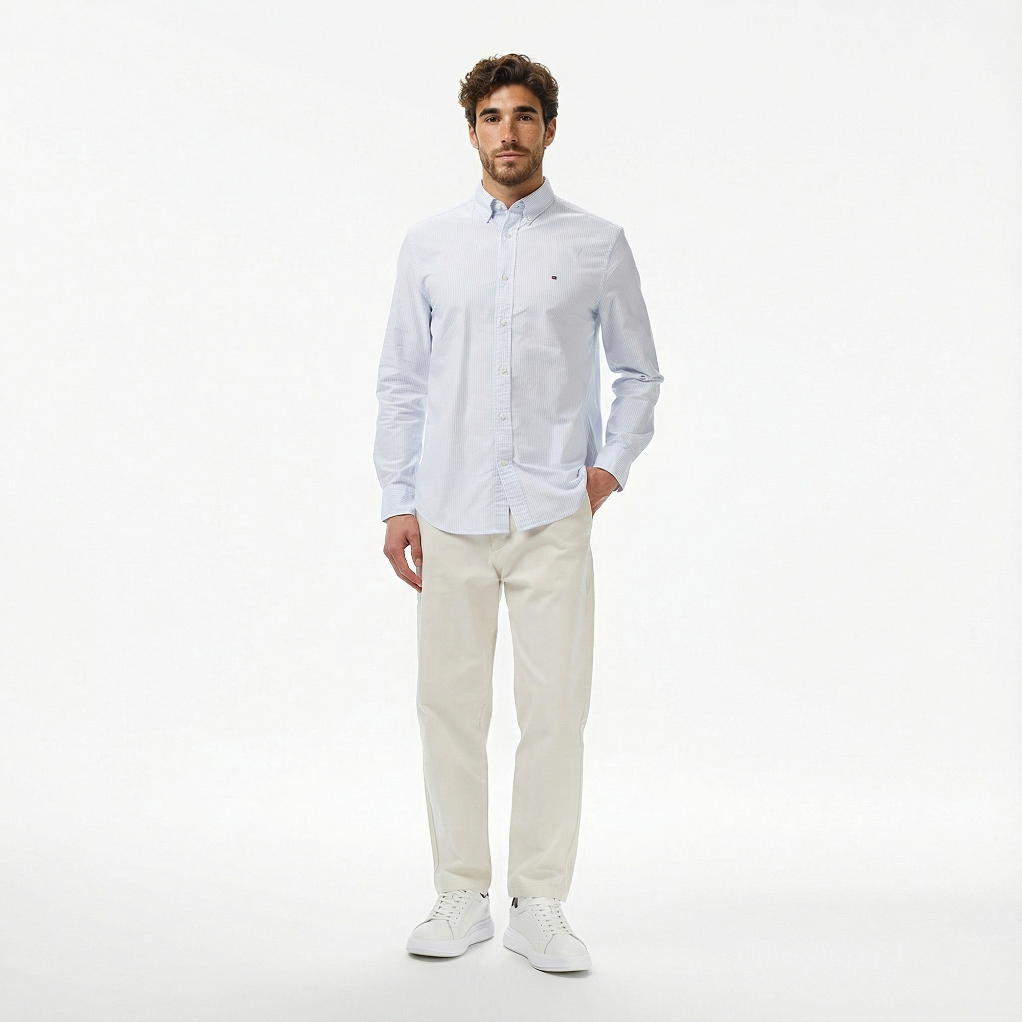 Tommy Hilfiger Heritage Oxford Stripe Erkek Mavi Gömlek