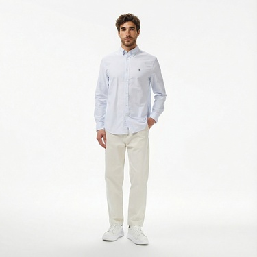  Tommy Hilfiger Heritage Oxford Stripe Erkek Mavi Gömlek