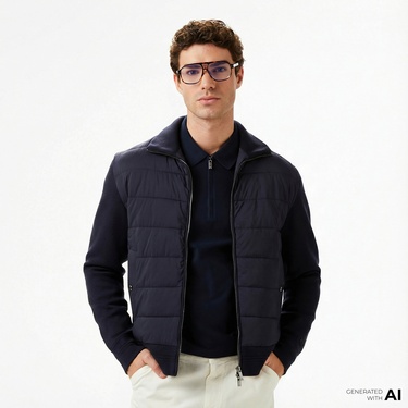  Tommy Hilfiger Mixed Media Erkek Lacivert Ceket