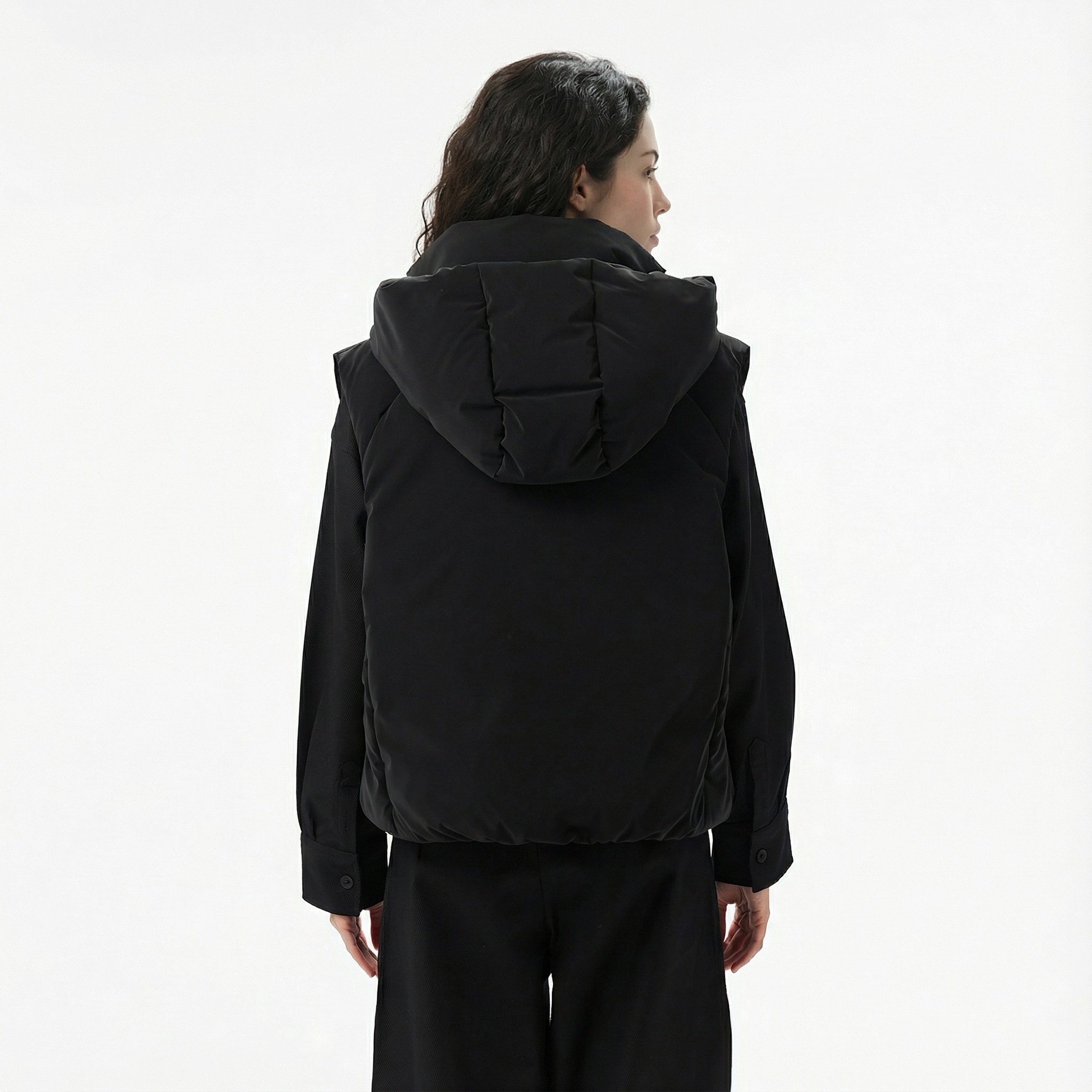 Lacoste Kadın Kapüşonlu Siyah Yelek