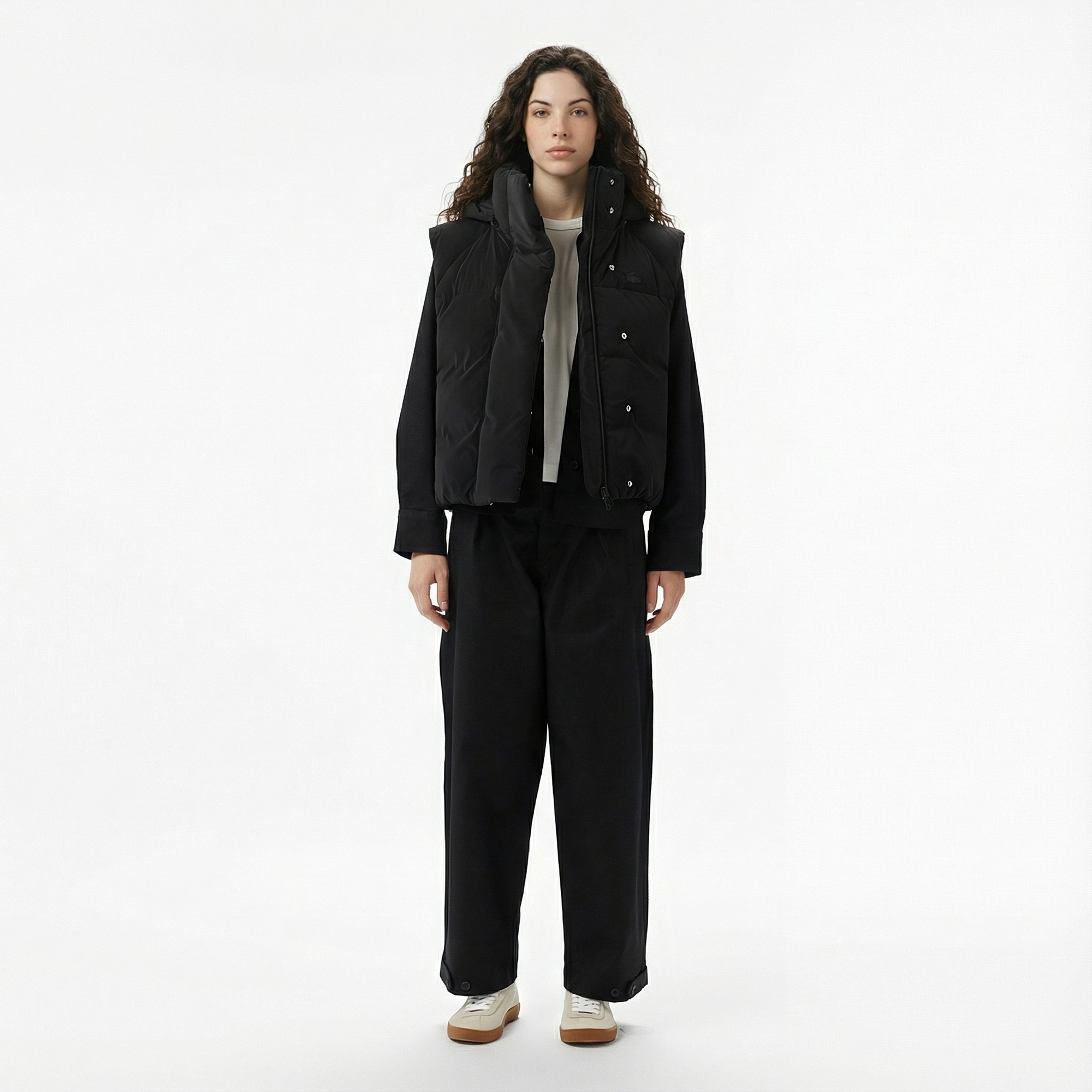 Lacoste Kadın Kapüşonlu Siyah Yelek