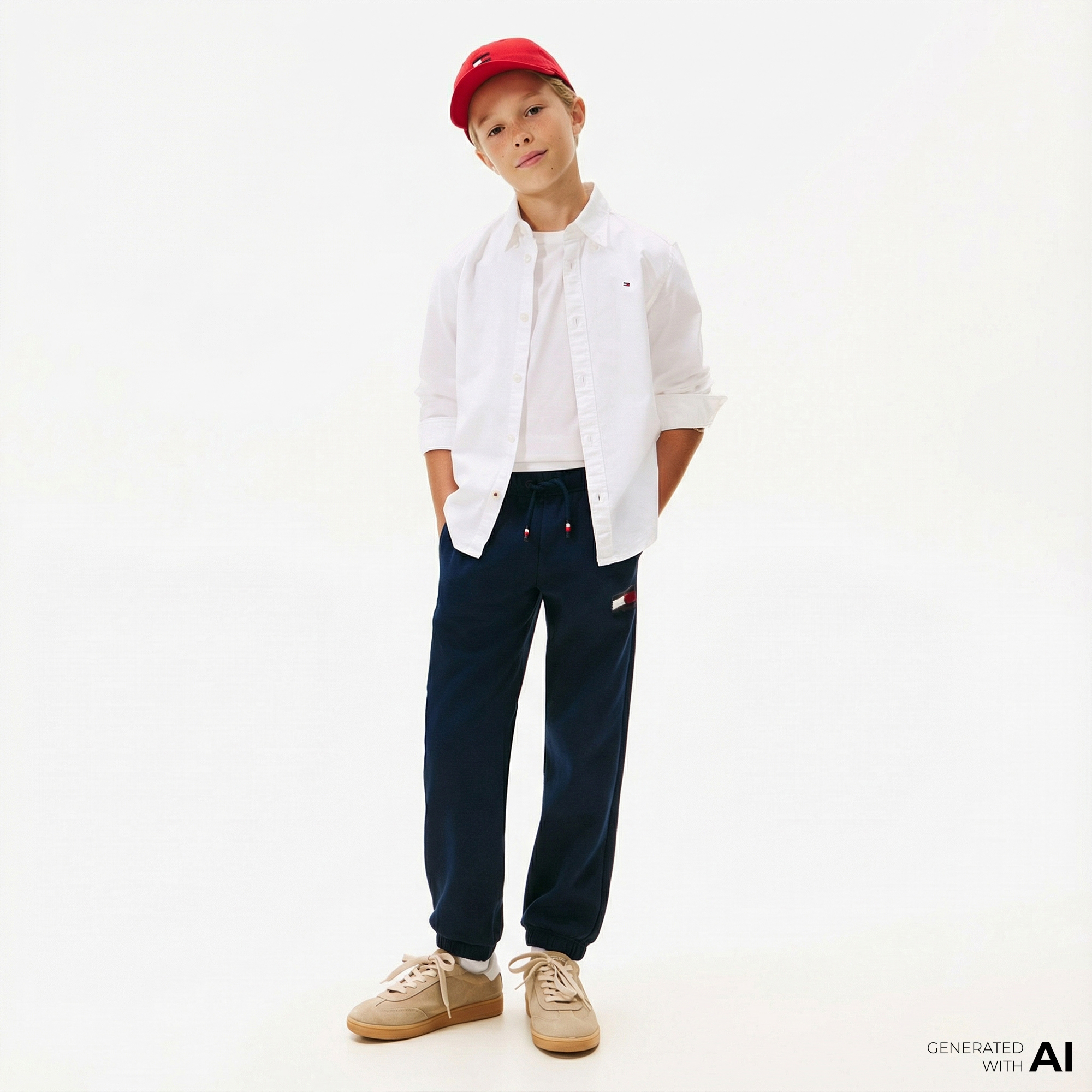  Tommy Hilfiger Flag Çocuk Lacivert Eşofman Altı