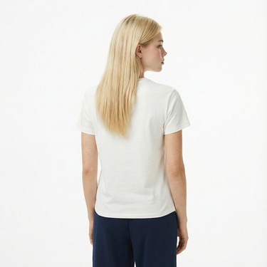  Tommy Jeans Regular Floral Flag Kadın Beyaz T-Shirt