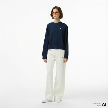  Tommy Hilfiger Script Straight Pique Kadın Beyaz Eşofman Altı