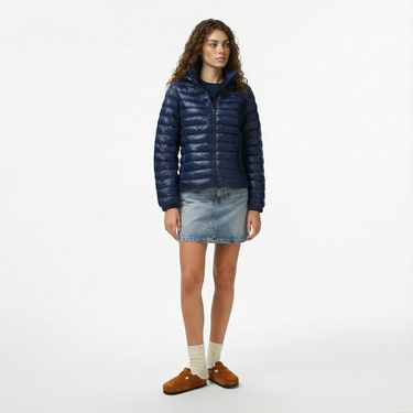  Tommy Hilfiger Padded Slim Kadın Puffer Lacivert Mont