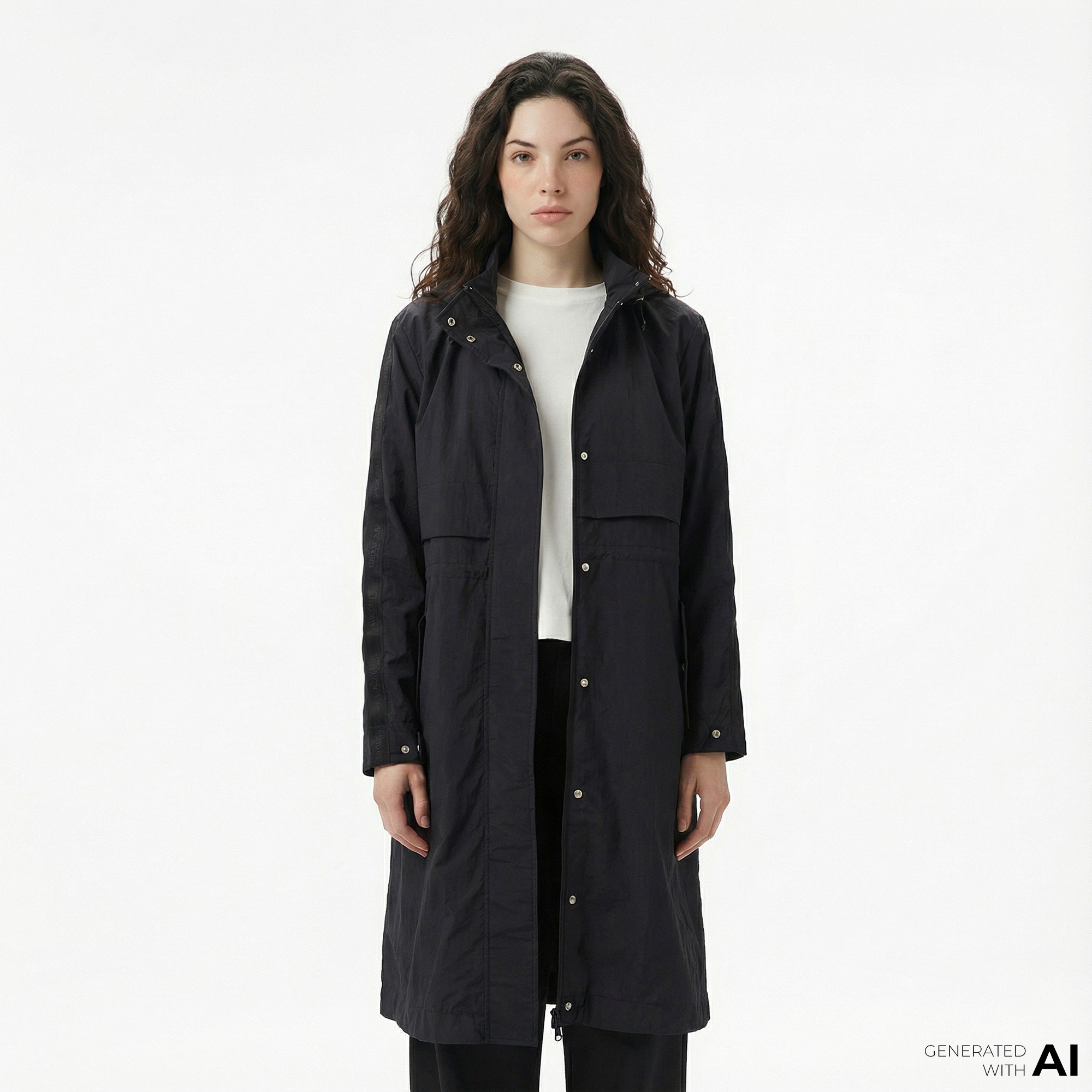 Lacoste Kadın Kapüşonlu Siyah Mont