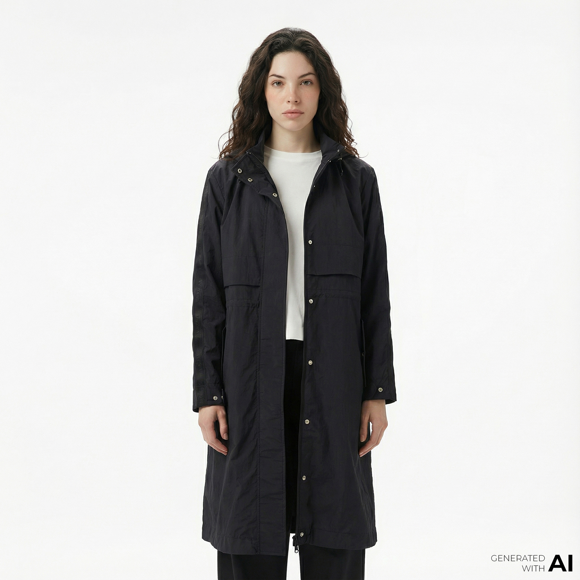  Lacoste Kadın Kapüşonlu Siyah Mont