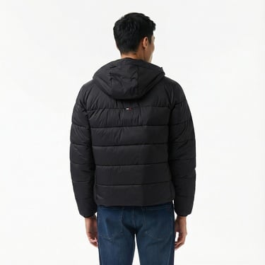  Tommy Hilfiger Mid Weight Erkek Siyah Puffer Mont