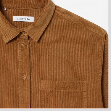  Lacoste Kadın Oversize Fit Kahverengi Gömlek