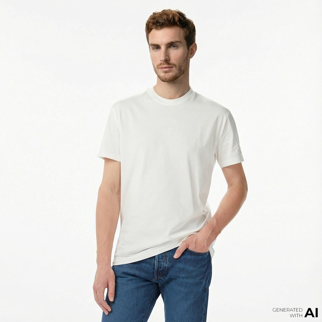  Tommy Jeans Regular Tonal Signature Erkek Beyaz T-Shirt