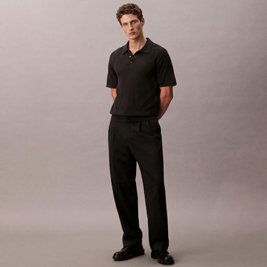  Calvin Klein Supima Polo Erkek Siyah Triko