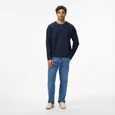  Calvin Klein Embossed Logo Erkek Lacivert Triko