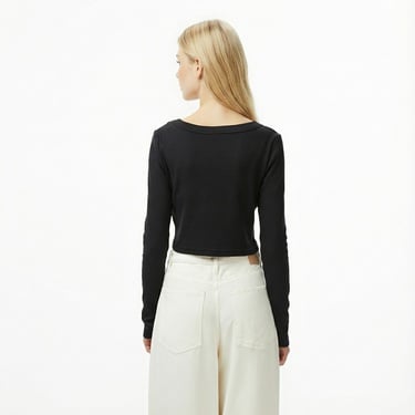  Calvin Klein Woven Label Kadın Siyah Triko