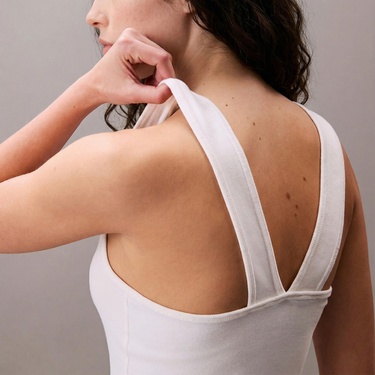  Calvin Klein Solid Tank Kadın Beyaz T-Shirt
