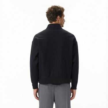  Calvin Klein Premium Terry Micro Monologo Erkek Siyah Sweatshirt