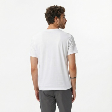  Calvin Klein Outline Tape Graphic Erkek Beyaz T-Shirt