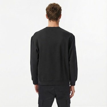  Calvin Klein Terry Bauhaus Logo Erkek Siyah Sweatshirt