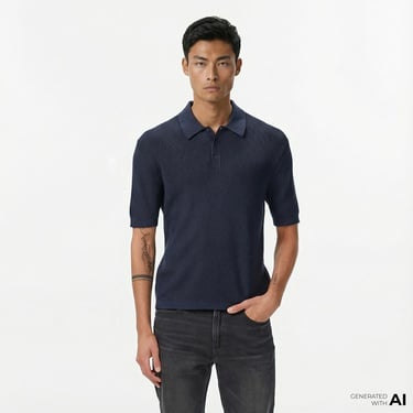  Calvin Klein Cotton Erkek Lacivert Triko