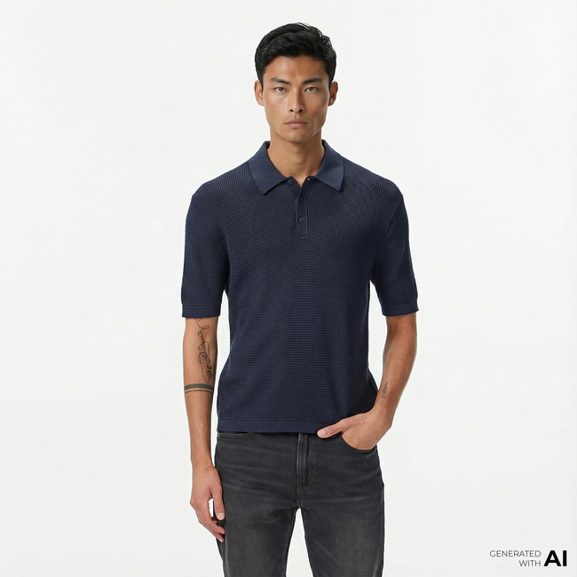  Calvin Klein Cotton Erkek Lacivert Triko