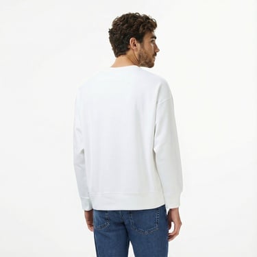  Calvin Klein Premium Terry Sport Graphic Erkek Beyaz Sweatshirt