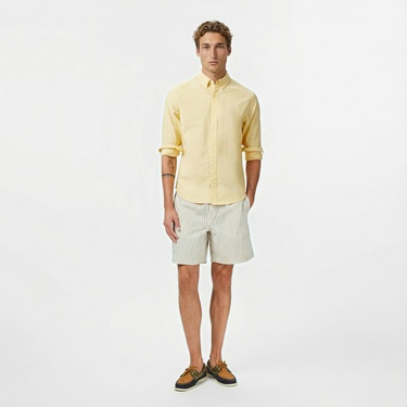  Calvin Klein Solid Oxford Classic Erkek Sarı Gömlek