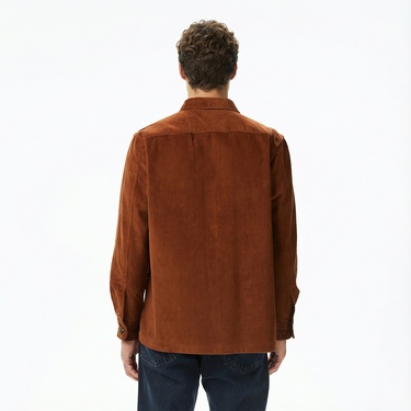  Tommy Hilfiger Corduroy Seasonal Quality Erkek Kahverengi Gömlek