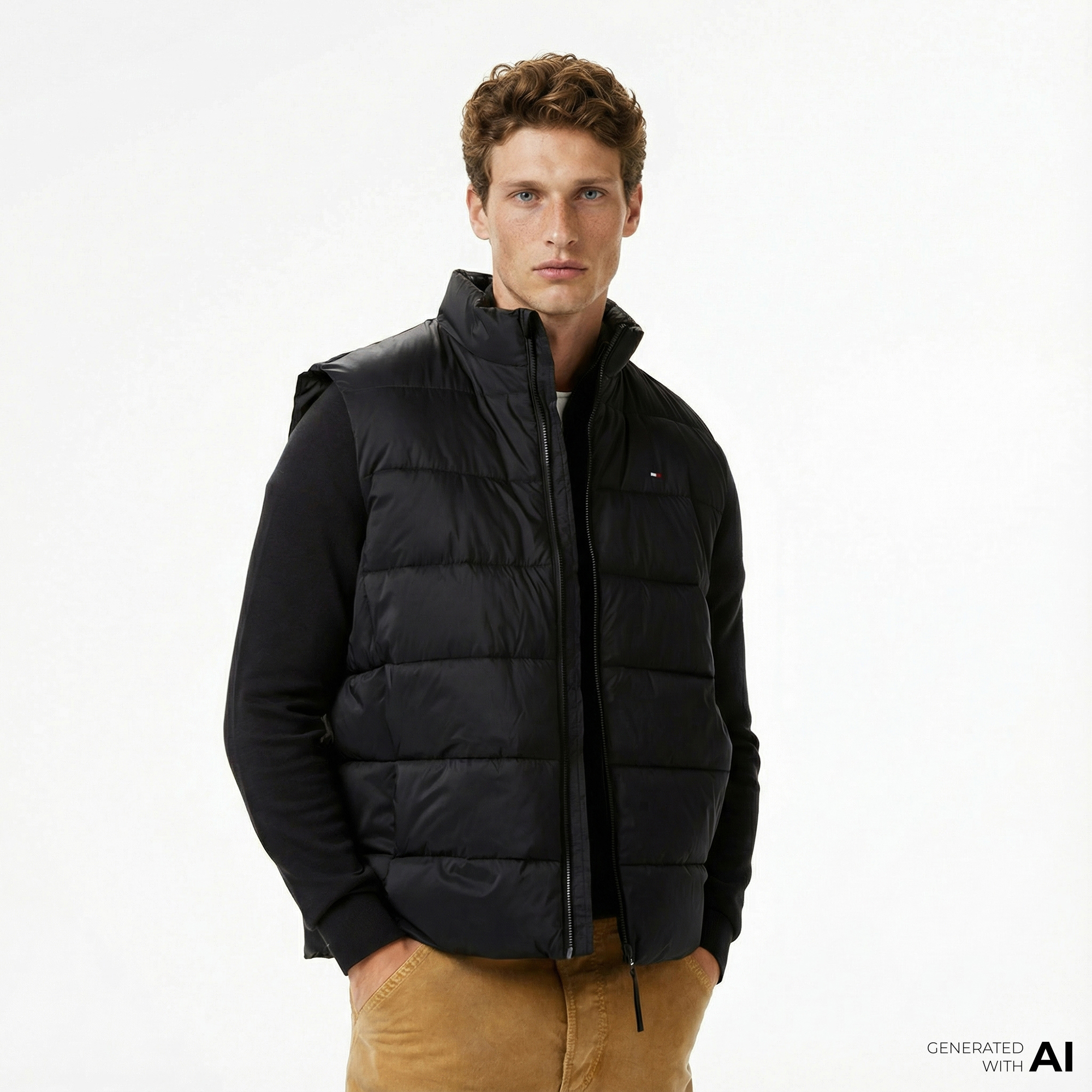  Tommy Hilfiger New Mid Weight Erkek Siyah Yelek