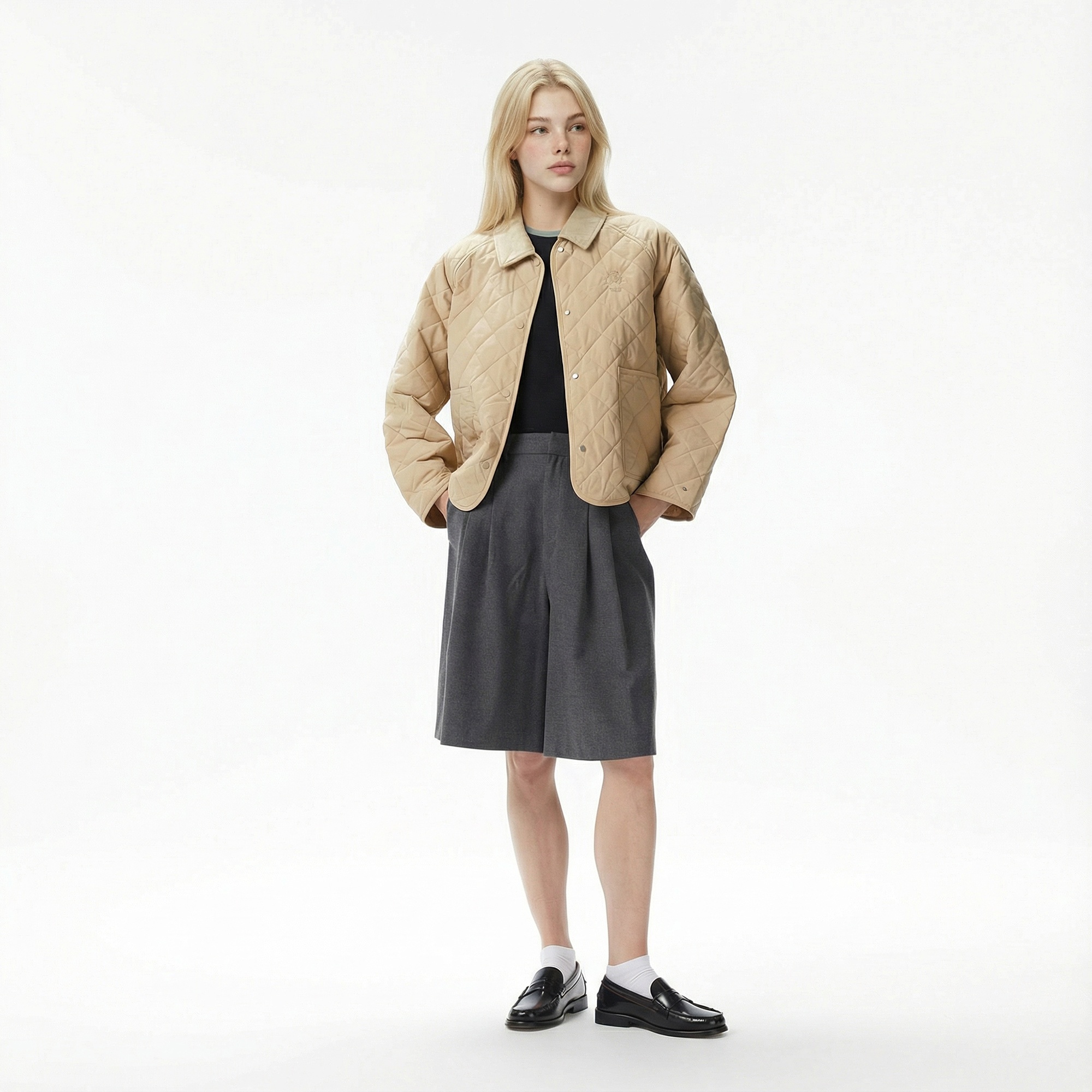 Tommy Hilfiger Padded Modern Quilted Kadın Bej Mont