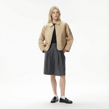  Tommy Hilfiger Padded Modern Quilted Kadın Bej Mont