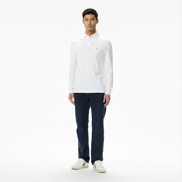  Tommy Hilfiger 1985 Regular Core Essentials Erkek Beyaz Polo Yaka T-Shirt